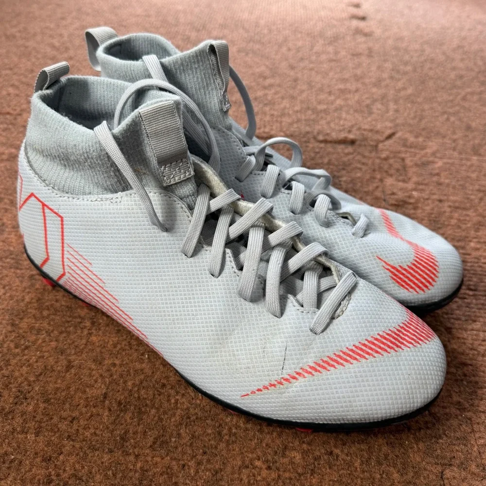 Nike Mercurial Superfly 6 Academy MG Kids Soccer Cleats Grey Crimson AH7337 5Y